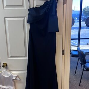 Betsey Johnson One Shoulder Navy Blue Dress